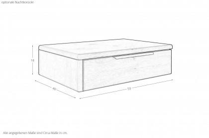 Incasa Albero von Decker - Holzbett Wildeiche mit Schiefer-Kopfteil