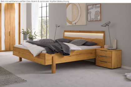 Incasa Albero von Decker - Holzbett Wildeiche mit Schiefer-Kopfteil