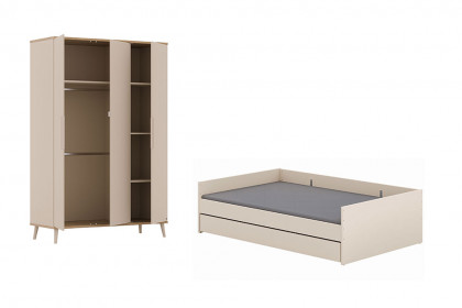 Hazel von YUNY by Paidi - Jugendzimmer-Set beige: Schrank 3T & Kojenbett