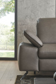 PN-EM20091 von Polinova - Ledersofa Ausführung rechts grey