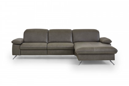 PN-EM20091 von Polinova - Ledersofa Ausführung rechts grey