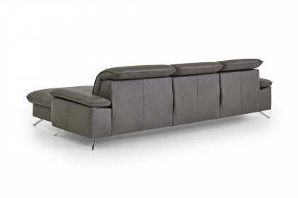 PN-EM20091 von Polinova - Ledersofa Ausführung rechts grey