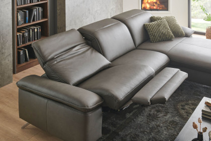 PN-EM20091 von Polinova - Ledersofa Ausführung rechts grey