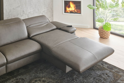 PN-EM20091 von Polinova - Ledersofa Ausführung rechts grey