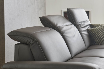 PN-EM20091 von Polinova - Ledersofa Ausführung rechts grey