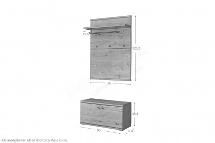 Kansas-Foyer von IDEAL Möbel - Garderobe in Alteiche, geölt