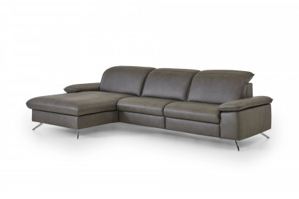 PN-EM20091 von Polinova - Ledersofa Ausführung links grey