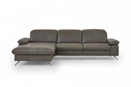 PN-EM20091 von Polinova - Ledersofa Ausführung links grey