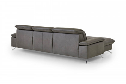 PN-EM20091 von Polinova - Ledersofa Ausführung links grey