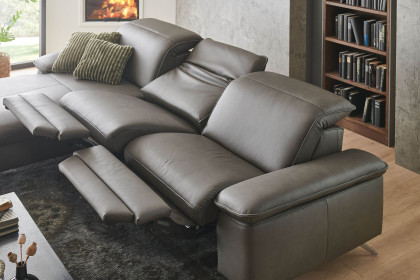 PN-EM20091 von Polinova - Ledersofa Ausführung links grey