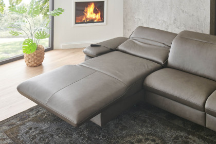 PN-EM20091 von Polinova - Ledersofa Ausführung links grey
