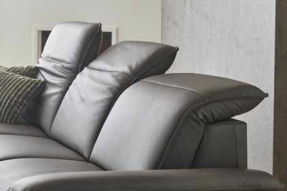 PN-EM20091 von Polinova - Ledersofa Ausführung links grey