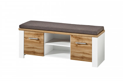 Materio 6011 von Innostyle - Garderobenbank in Weiß/  Eiche Altholz