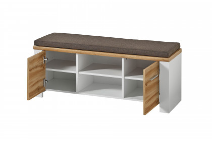 Materio 6011 von Innostyle - Garderobenbank in Weiß/  Eiche Altholz