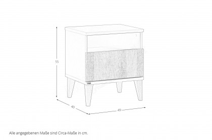 Jonte von Paidi - Nachtkonsole cashmere-beige - Stripy-Light-Oak