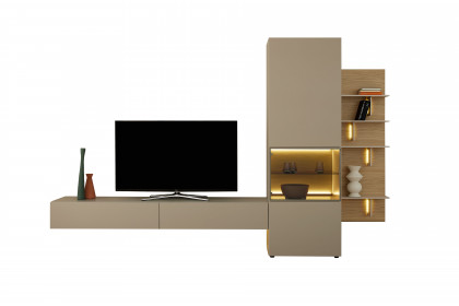 Simea von Musterring - Wohnwand kaschmir/ Eiche