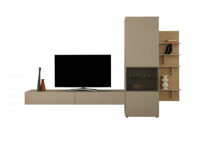 Simea von Musterring - Wohnwand kaschmir/ Eiche