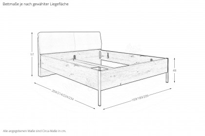 Valetta von Wiemann - Funktionsschrank, Doppelbett und Nachttisch-Paar