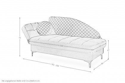 Greta von Nehl - Einzelliege in Silber links