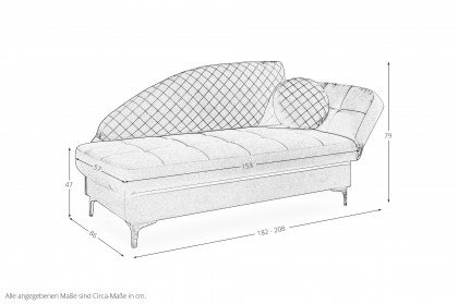 Greta von Nehl - Einzelliege in Silber rechts