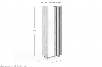 Bella-Foyer von Elfo Möbel - Garderobe mit Akustikpaneel in Eiche