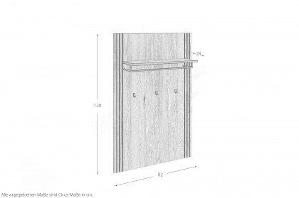 Bella-Foyer von Elfo Möbel - Garderobe mit Akustikpaneel in Eiche