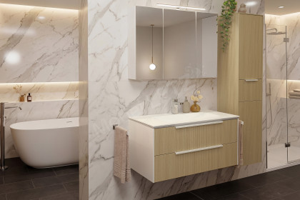 Riana von Musterring - Badezimmer in Linea Eiche & weiß matt