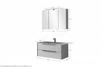 Riana von Musterring - Badezimmer in Linea Eiche & weiß matt