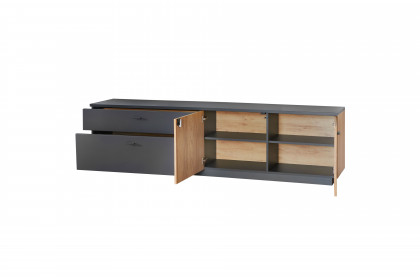 Bent von IDEAL Möbel - Lowboard in Grau mit Eiche und Frontbeleuchtung