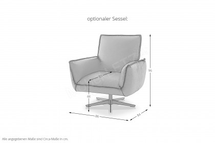 KOINOR Buddy - Ledersofa rechts lava