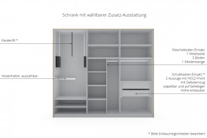 Las Vegas von Wiemann - Schwebetürenschrank Eiche bianco - Spiegel