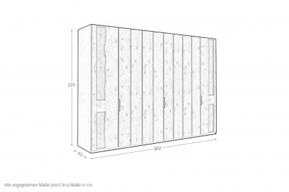 Incasa Albero von Decker - Drehtürenschrank mit Schiefer-Akzent