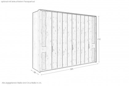 Incasa Albero von Decker - Drehtürenschrank mit Schiefer-Akzent