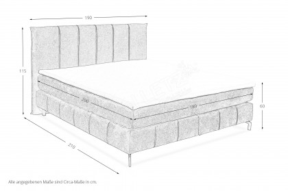Lima 6 von ED-Lifestyle - Boxspringbett 180 anthrazit