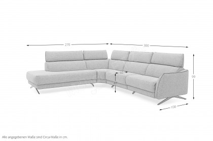 MR 9440 von Musterring - Eckgarnitur links stone