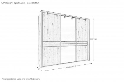 Las Vegas von Wiemann - Schrank mit Schwebetüren ca. 250 cm breit