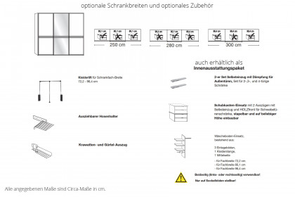 Las Vegas von Wiemann - Schrank mit Schwebetüren ca. 250 cm breit