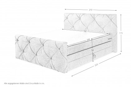 Venlo 6 von ED-Lifestyle - Boxspringbett 180 graphit