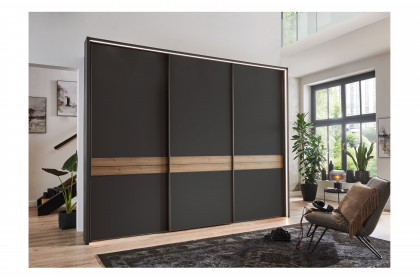 Las Vegas von Wiemann - Schrank graphit - Bianco-Eiche ca. 250 cm breit