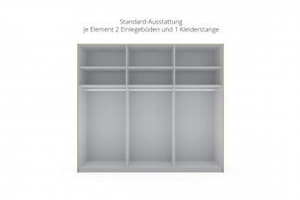 Las Vegas von Wiemann - Schrank graphit - Bianco-Eiche ca. 250 cm breit