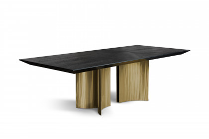 Samurai von Bretz - Esstisch in Gold schimmernd & Burnt Oak