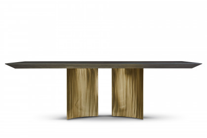 Samurai von Bretz - Esstisch in Gold schimmernd & Burnt Oak