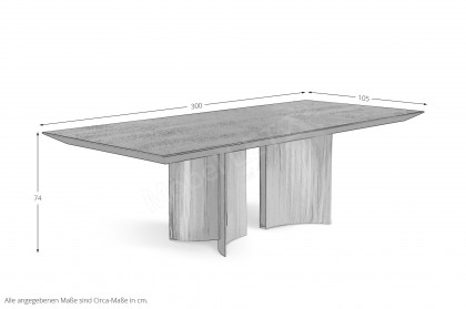 Samurai von Bretz - Esstisch in Gold schimmernd & Burnt Oak