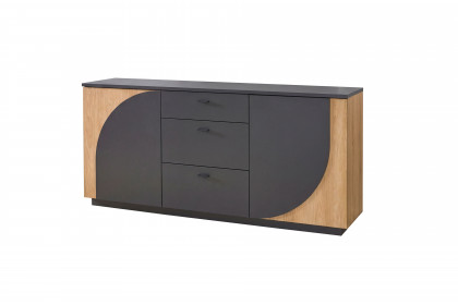Bent von IDEAL Möbel - Sideboard grau/ Eiche samt