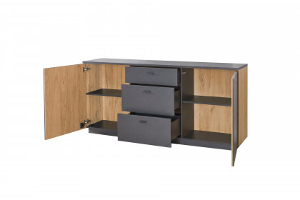 Bent von IDEAL Möbel - Sideboard grau/ Eiche samt