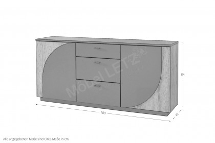 Bent von IDEAL Möbel - Sideboard grau/ Eiche samt