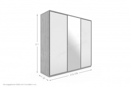 Achat Komfort von Priess - Schwebetürenschrank weiß/ Artisan-Eiche