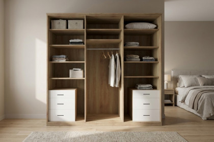 Achat Komfort von Priess - Schwebetürenschrank weiß/ Artisan-Eiche