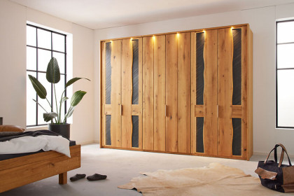 Incasa Albero von Decker - 6-türiger Kleiderschrank Wildeiche/ Schiefer