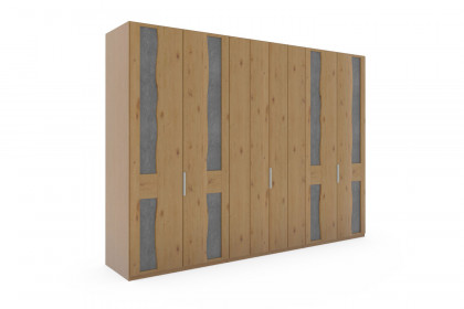Incasa Albero von Decker - 6-türiger Kleiderschrank Wildeiche/ Schiefer